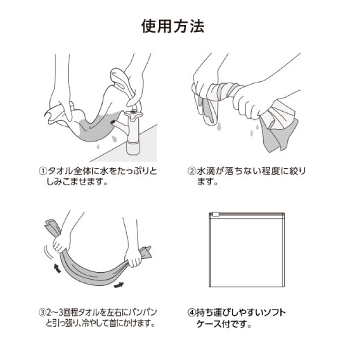 涼感マフラータオル：使用方法