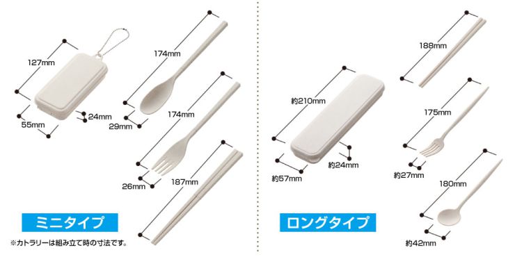 麦わら入りカトラリーセットサイズ