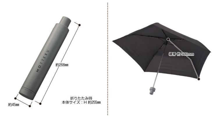ITSUMOスリムボトル折りたたみ傘サイズ