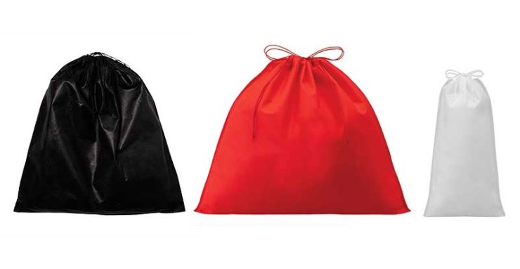 上端絞りの不織布巾着袋