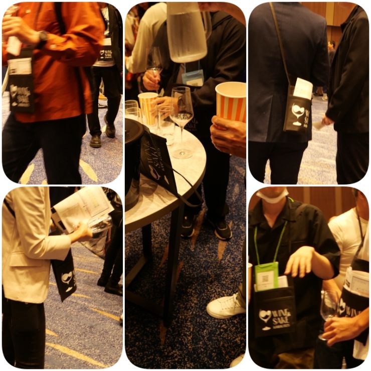 ワイングラスホルダーをつけたお客様方