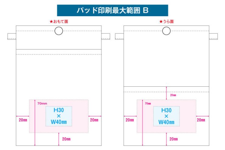 パッド印刷範囲B