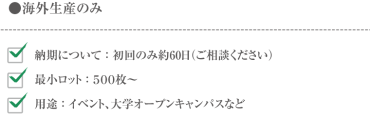 不織布バッグの納期や最小ロット